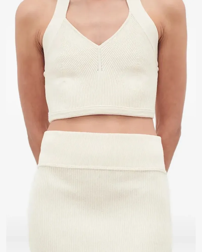 WARDROBE.NYC ribbed halterneck top - Nude Nude