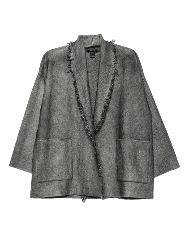 Avant Toi herringbone frayed-edge jacket - Schwarz Schwarz