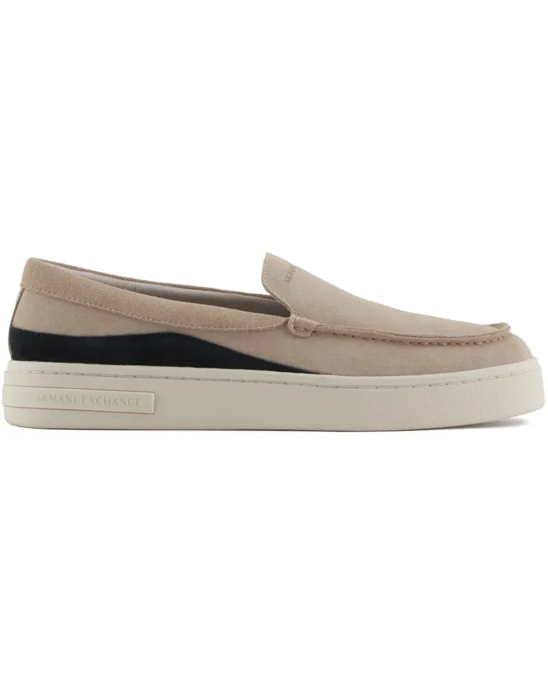 Armani Exchange Loafer aus Wildleder - Nude Nude