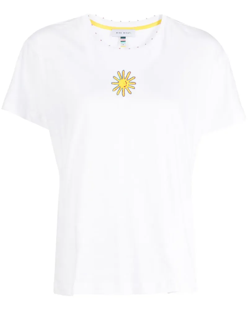 Mira Mikati Besticktes T-Shirt - Weiß Weiß