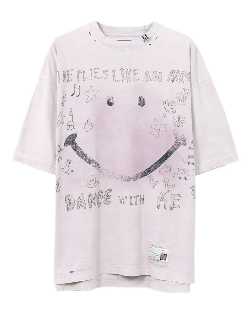 MIHARAYASUHIRO T-Shirt mit Smiley-Print - Rosa Rosa