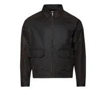 Gewachste Jacke mit Taschen - Schwarz