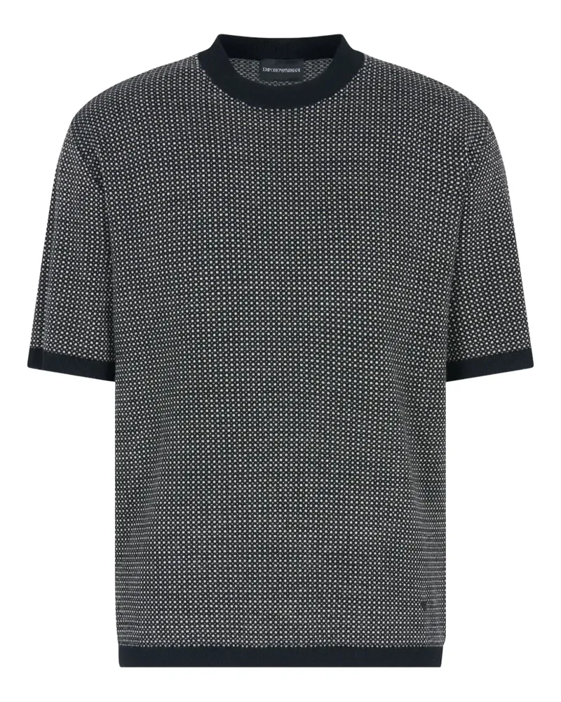 Emporio Armani Gemusterter Pullover - Schwarz Schwarz