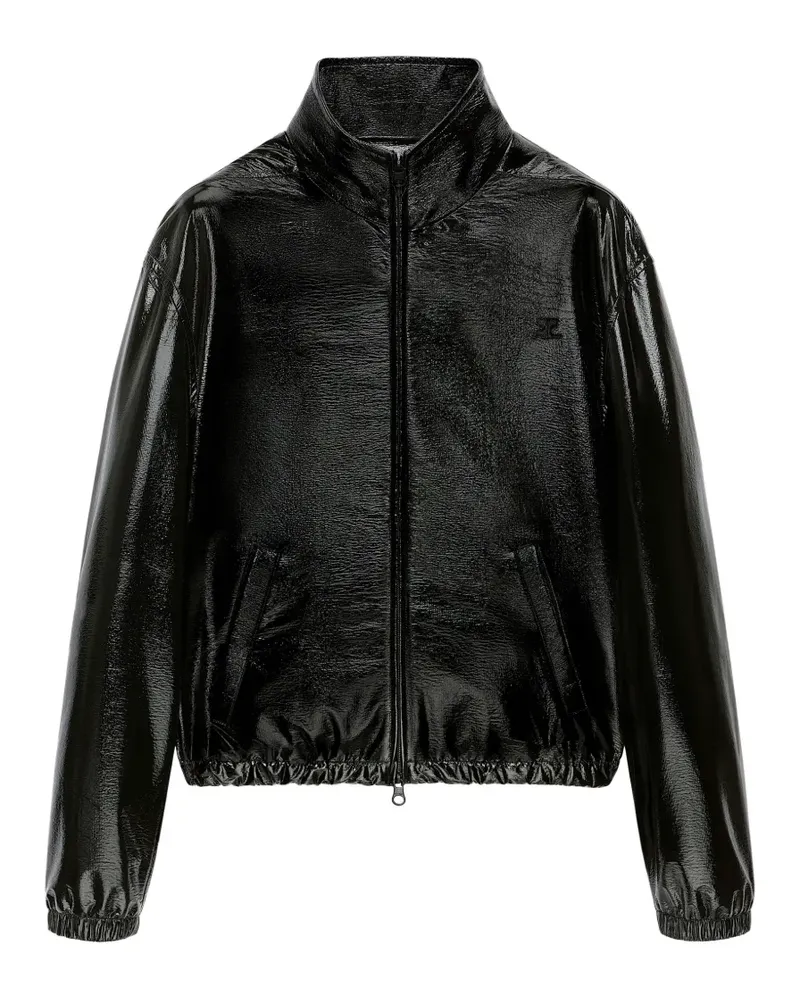 Courrèges Vinyl-Sportjacke im Oversized-Look - Schwarz Schwarz