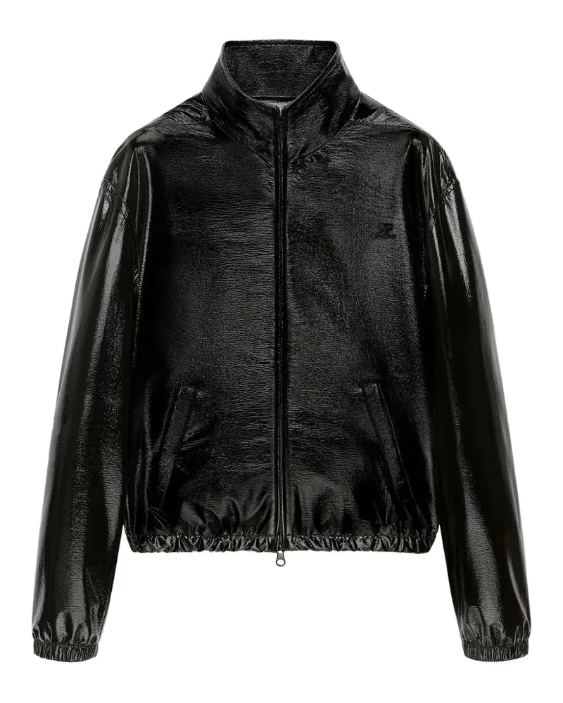 Courrèges Vinyl-Sportjacke im Oversized-Look - Schwarz Schwarz