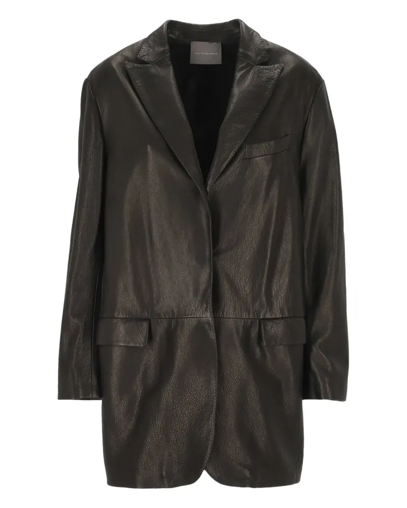 Lorena Antoniazzi leather single-breasted coat - Schwarz Schwarz