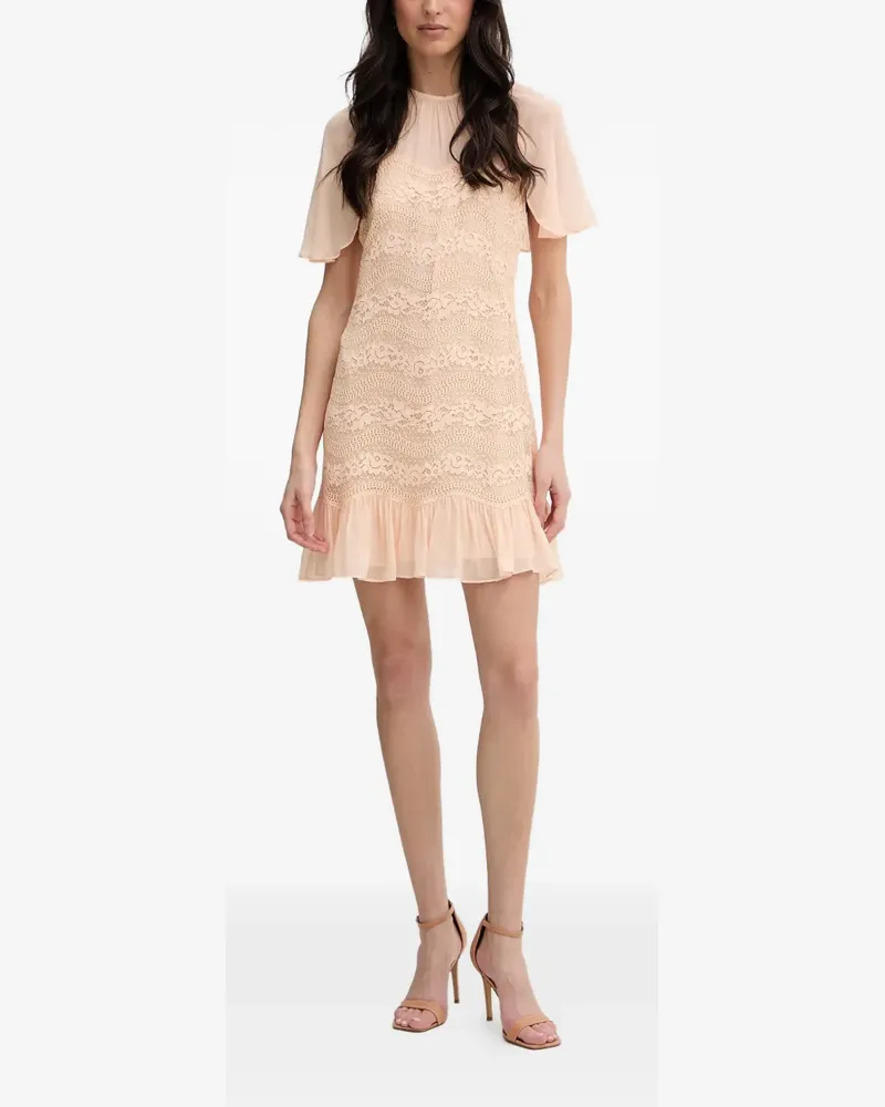 Twin-Set Rüschenkleid mit Spitzeneinsätzen - Nude Nude