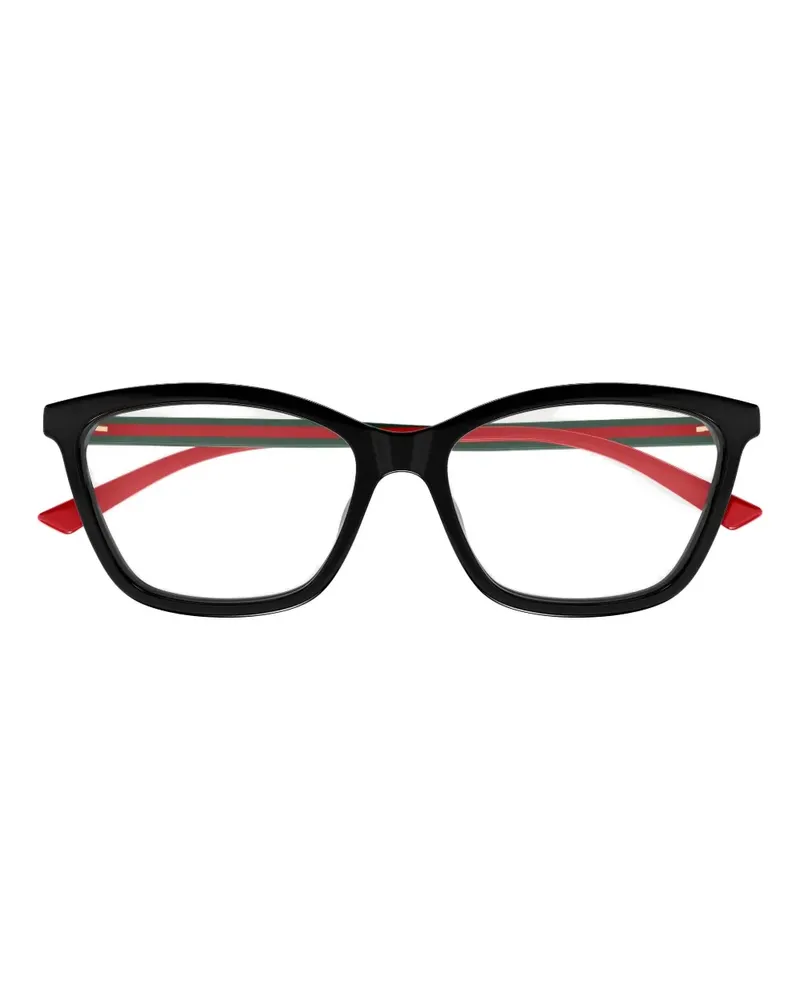 Gucci Gestreifte Cat-Eye-Brille - Schwarz Schwarz