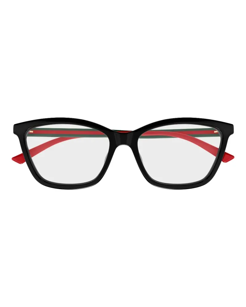 Gucci Gestreifte Cat-Eye-Brille - Schwarz Schwarz