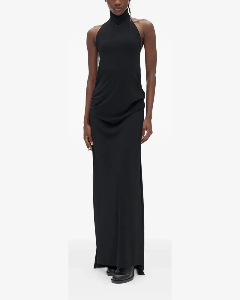 Ann Demeulemeester Ärmelloses Rut Maxikleid mit Rollkragen - Schwarz Schwarz
