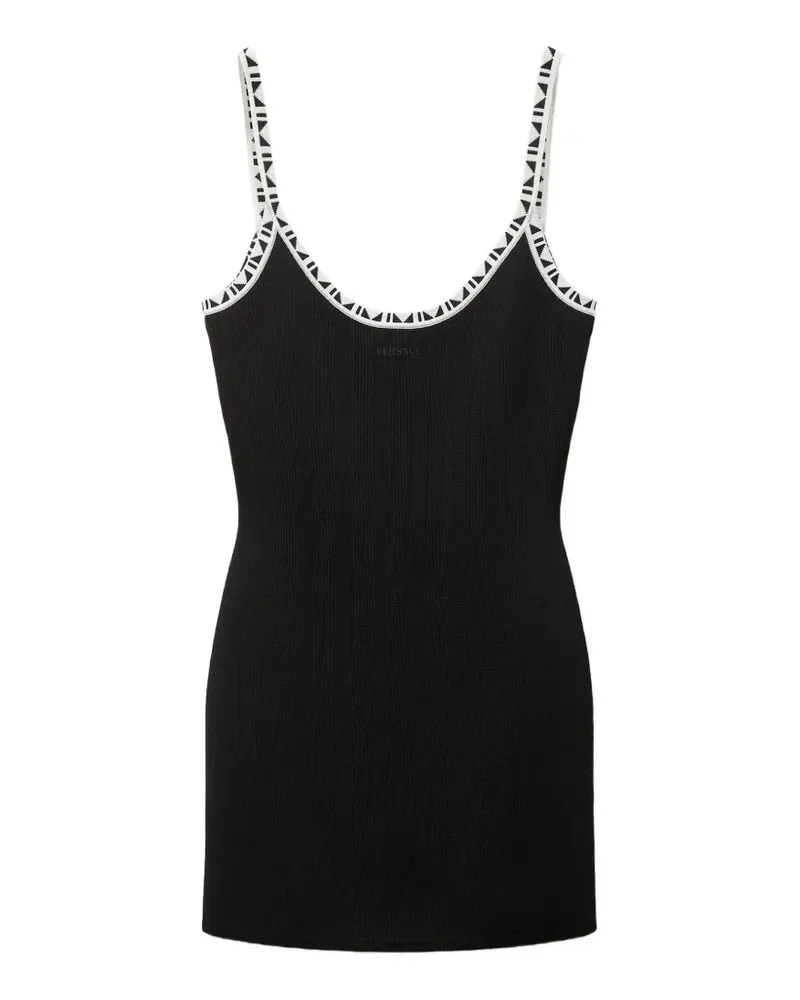 Versace Mini-Kleid aus elastischem Viskose-Jacquard - Schwarz Schwarz