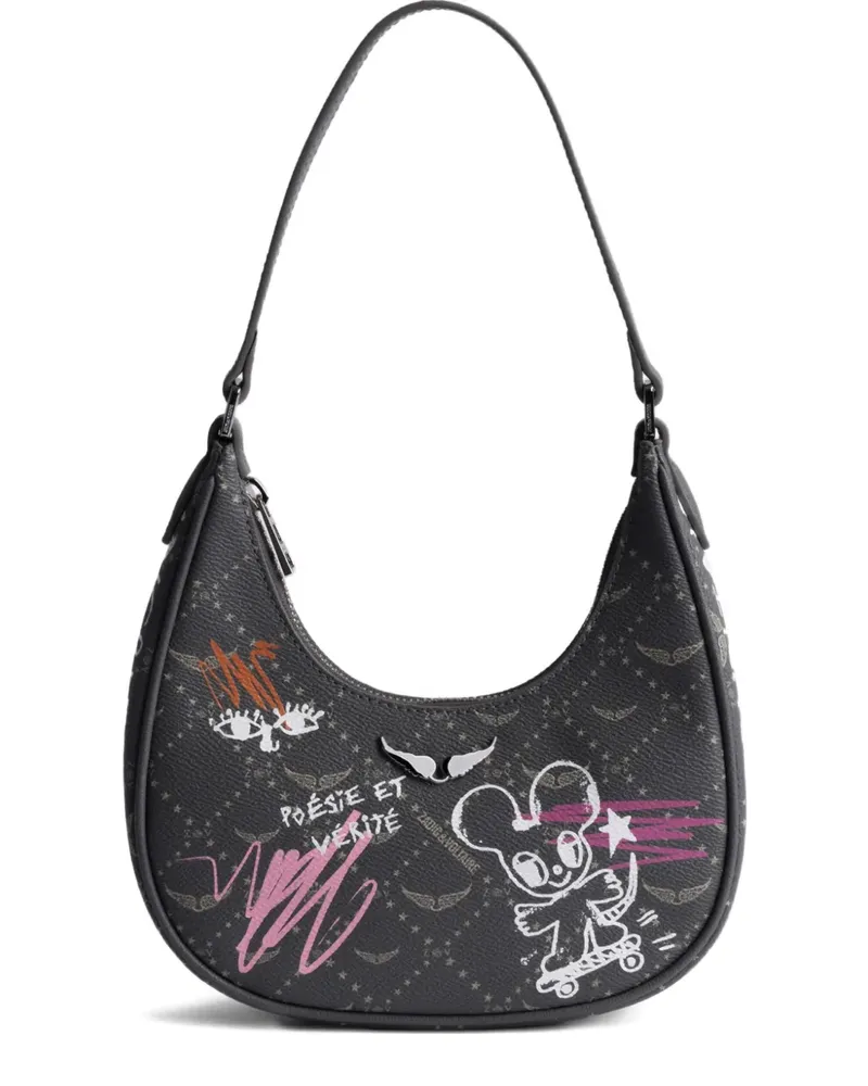 Zadig & Voltaire x Humberto Cruz Night Out Monogram Schultertasche - Grau Grau