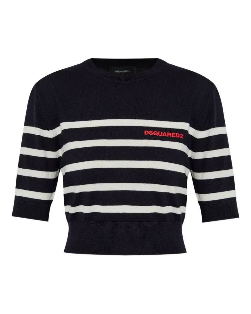 Dsquared2 T-Shirt mit Logo-Stickerei - Schwarz Schwarz