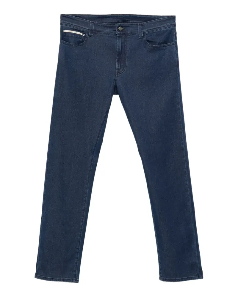 Canali Straight-Leg-Jeans mit Logo-Patch - Blau Blau