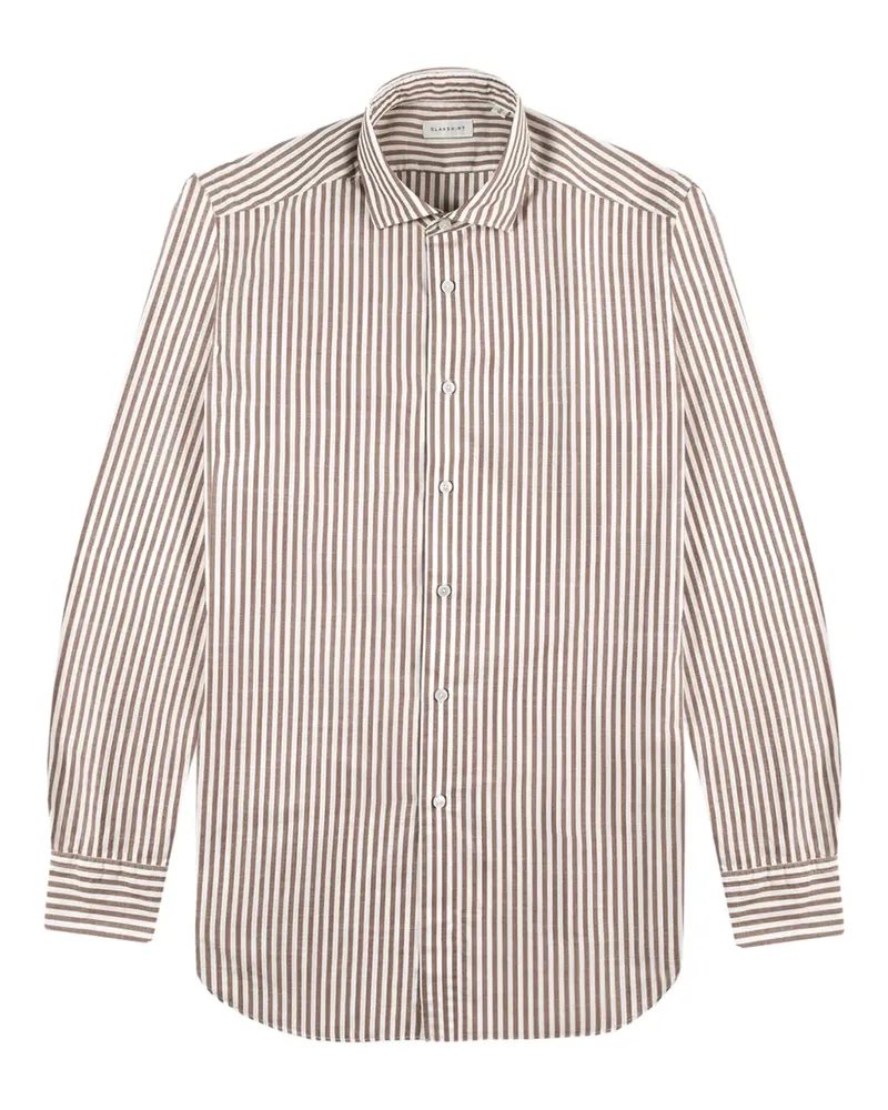 Glanshirt Gestreiftes Hemd - Weiß Weiß