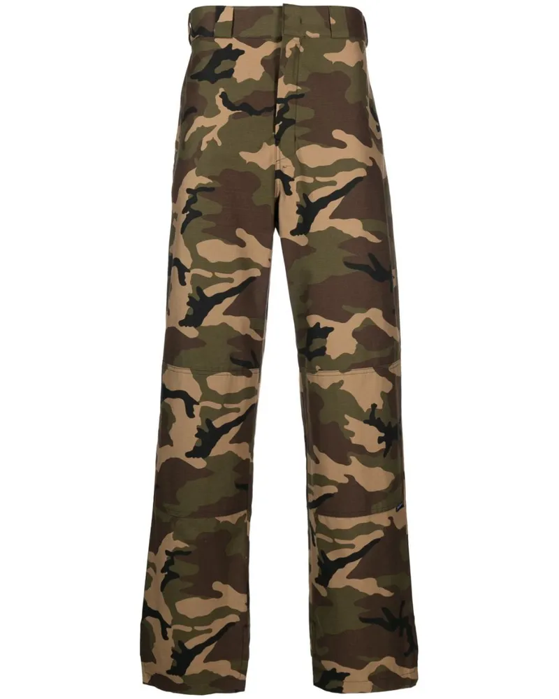Palm Angels Weite Hose mit Camouflage-Print - Grün Grün
