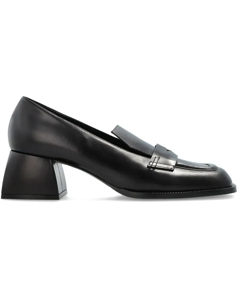 NODALETO Bulla Cara Loafer mit Blockabsatz 50mm - Schwarz Schwarz