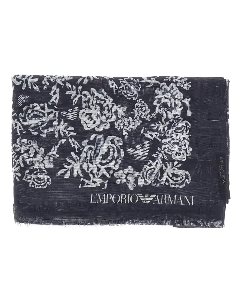 Emporio Armani floral paisley scarf - Blau Blau