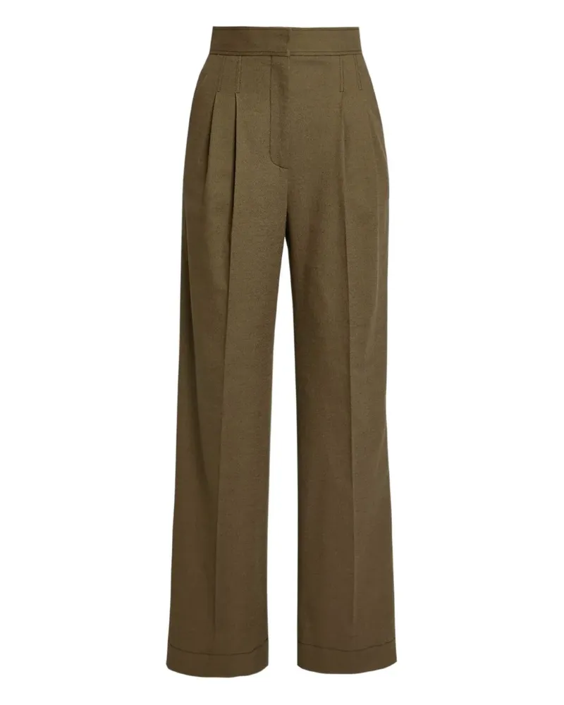 Erdem pleated-front tailored trousers - Grün Grün