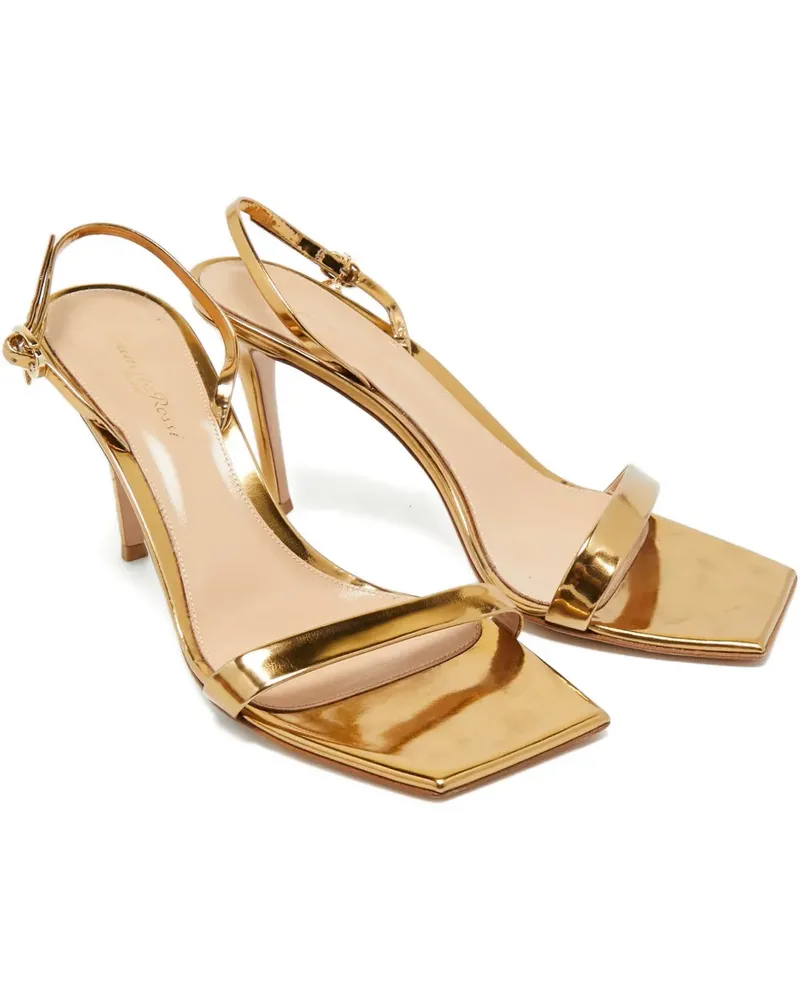 Gianvito Rossi Foil leather sandals - Gold Gold