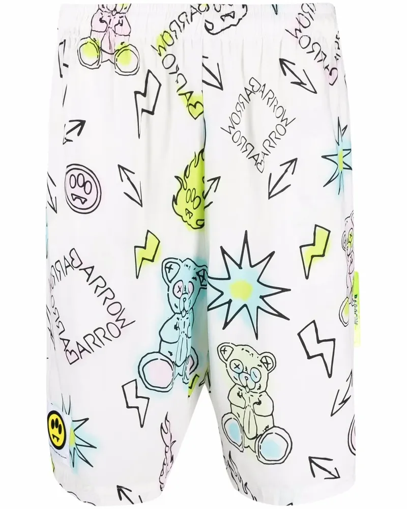 BARROW Bermudas mit grafischem Print - Weiß Weiß
