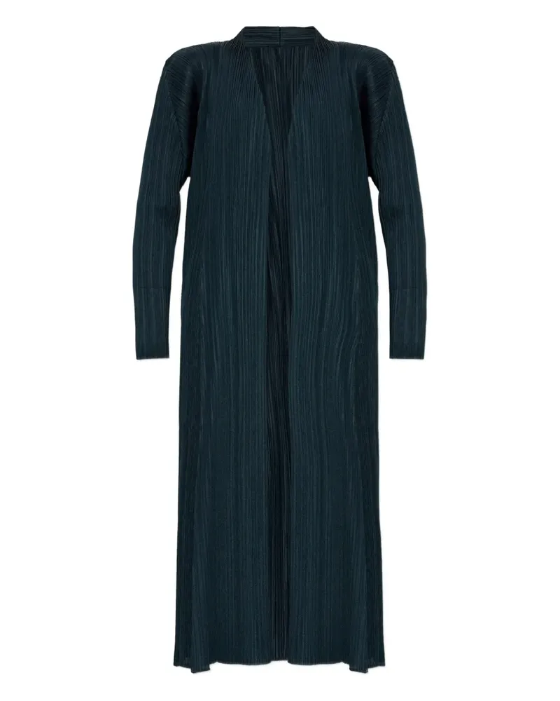 Issey Miyake pleated long-sleeve coat - Grau Grau