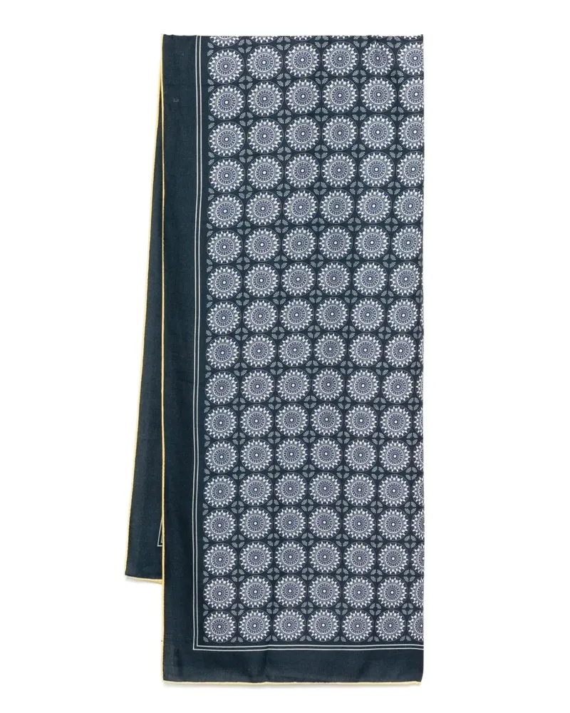 N.Peal Geometric Pashmina Schal - Blau Blau