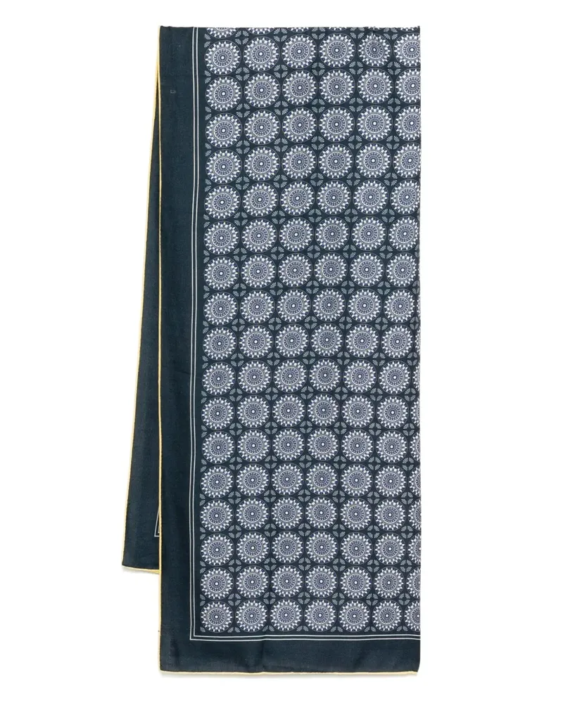 N.Peal Geometric Pashmina Schal - Blau Blau