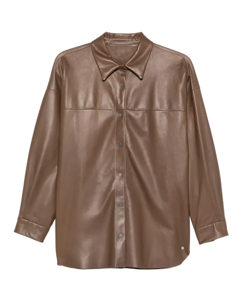 Salvatore Santoro buttonned leather jacket - Braun Braun