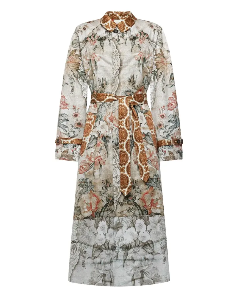 Pierre-Louis Mascia floral-print coat - Grau Grau