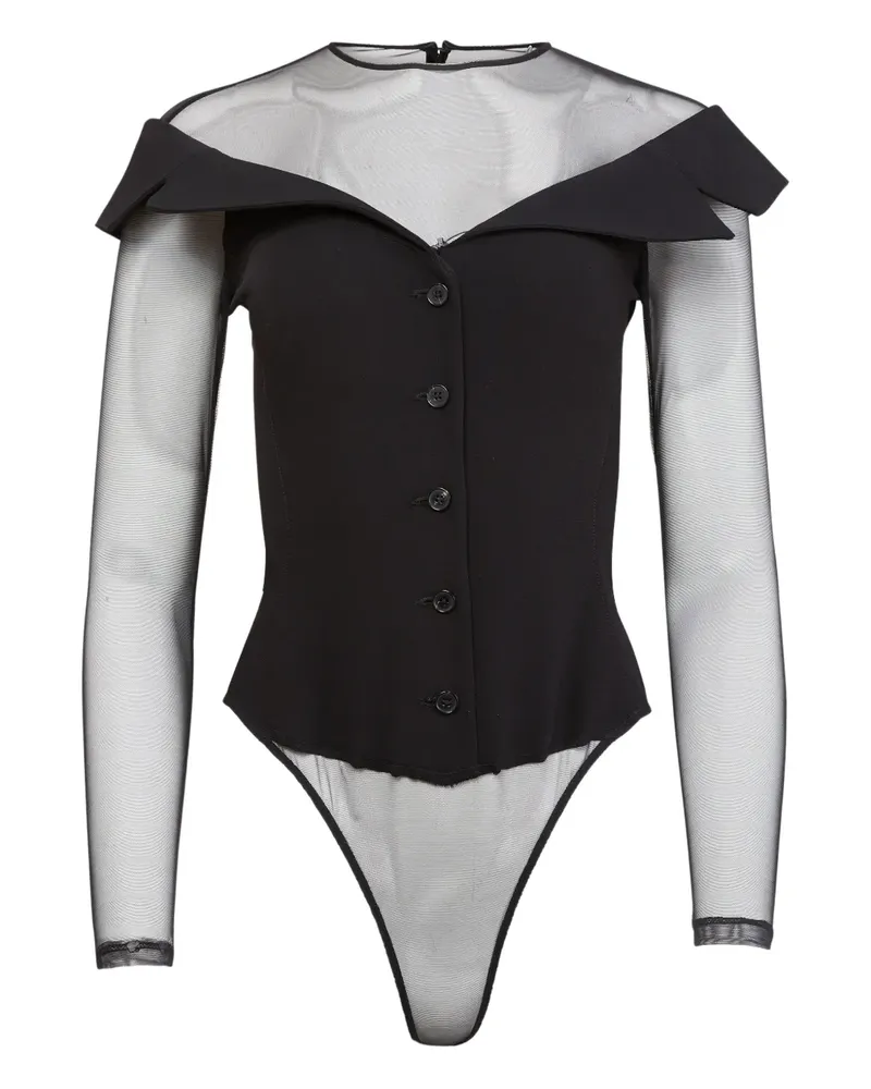 Fleur Du Mal button bodysuit - Schwarz Schwarz