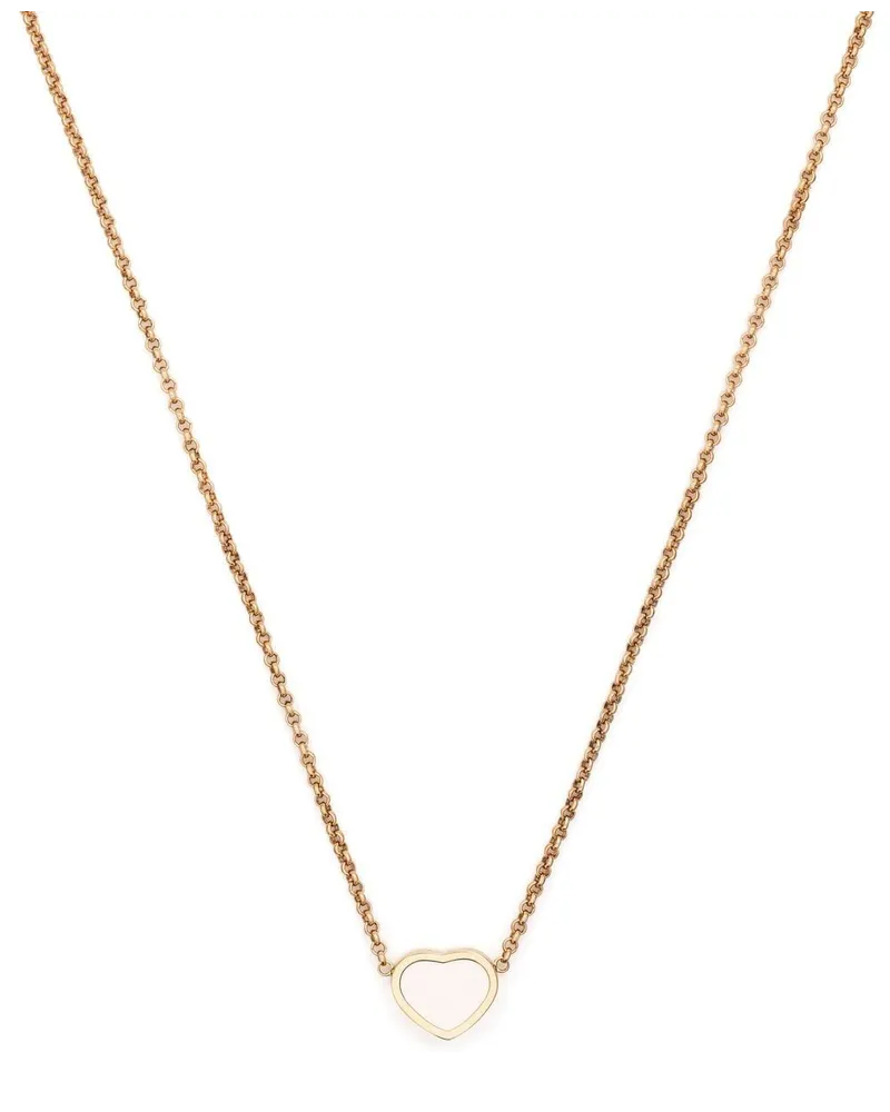 Chopard 18kt My Happy Heart Rotgoldhalskette mit Perlmutt - Rosa Rosa