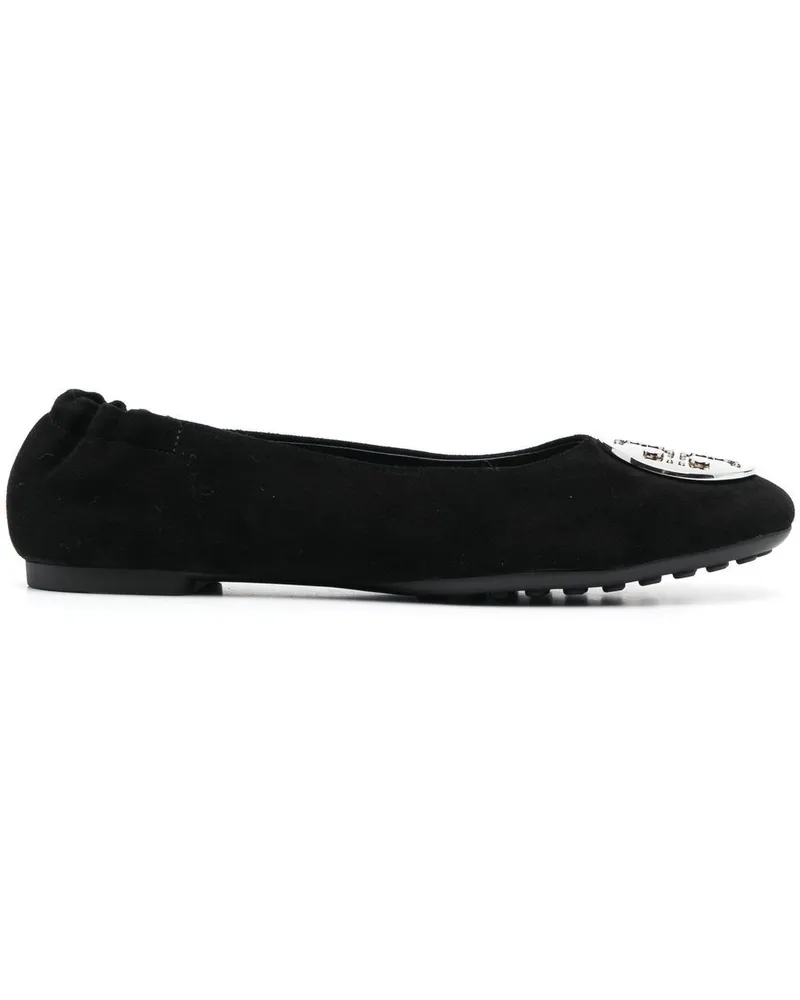 Tory Burch Ballerinas mit Logo-Schild - Schwarz Schwarz