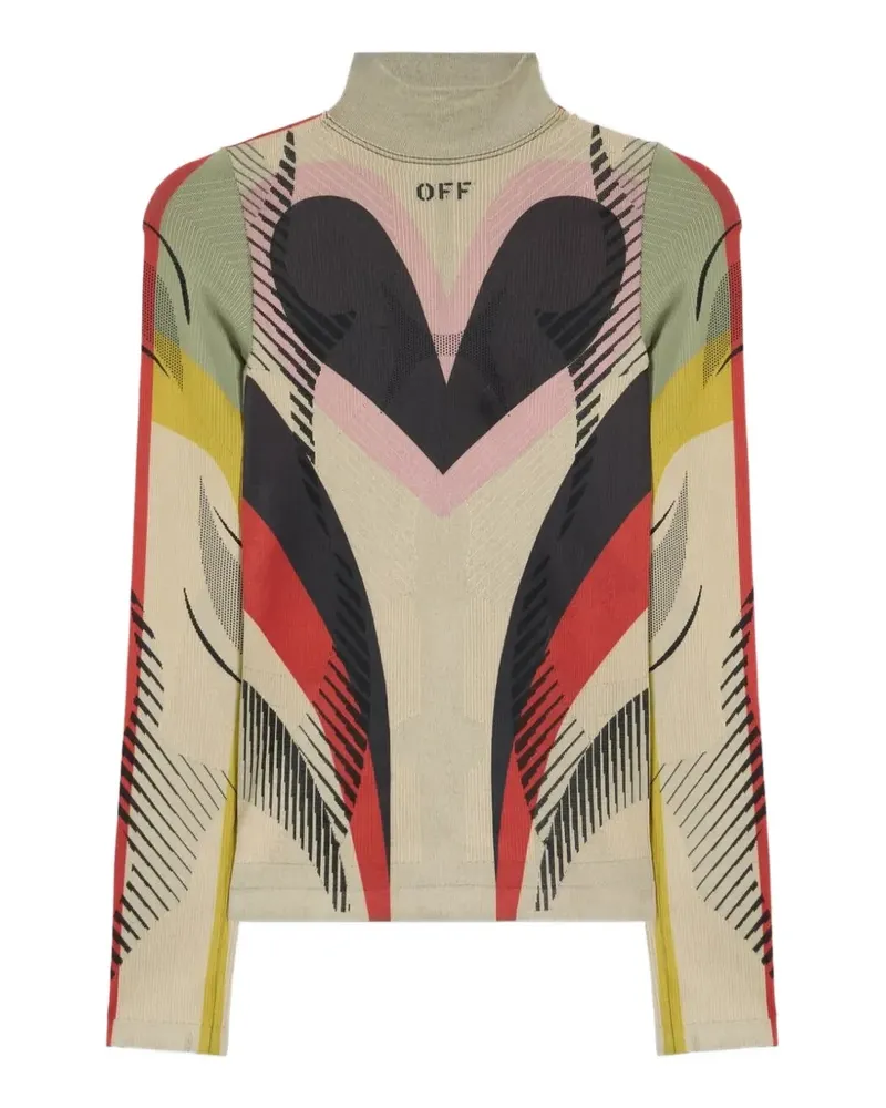 OFF-WHITE colour-block T-shirt - Nude Nude