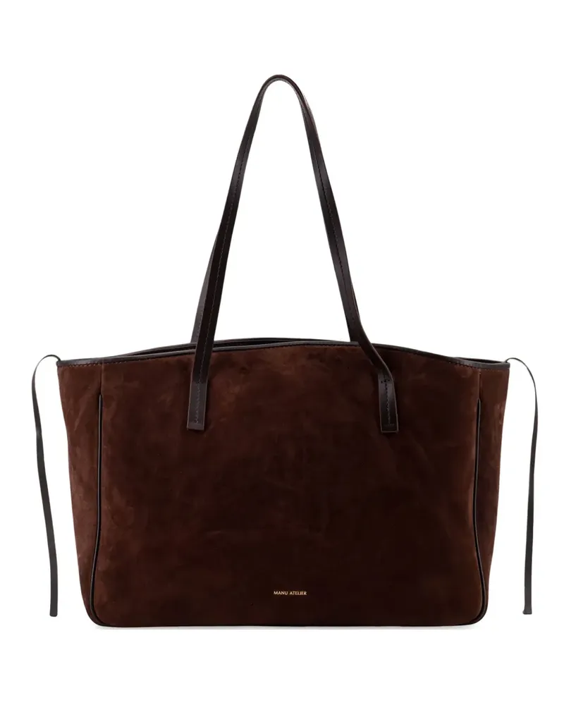 Manu Atelier Große Du Jour Tote Bag aus Wildleder - Braun Braun