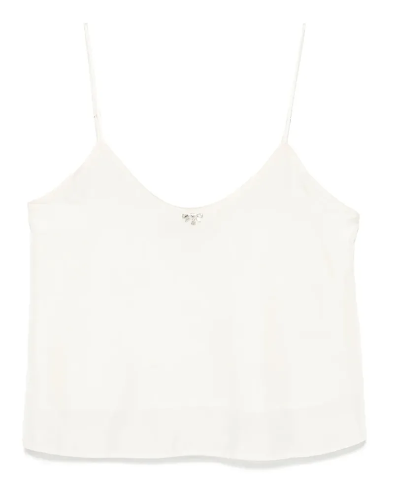 forte_forte Cropped-Top mit Kristallen - Nude Nude