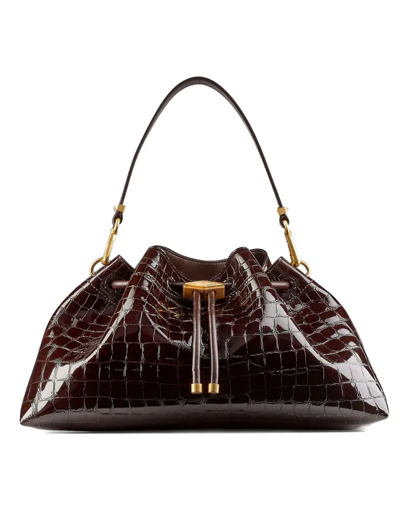 Jimmy Choo medium Cinch crocodile-effect shoulder bag - Braun Braun