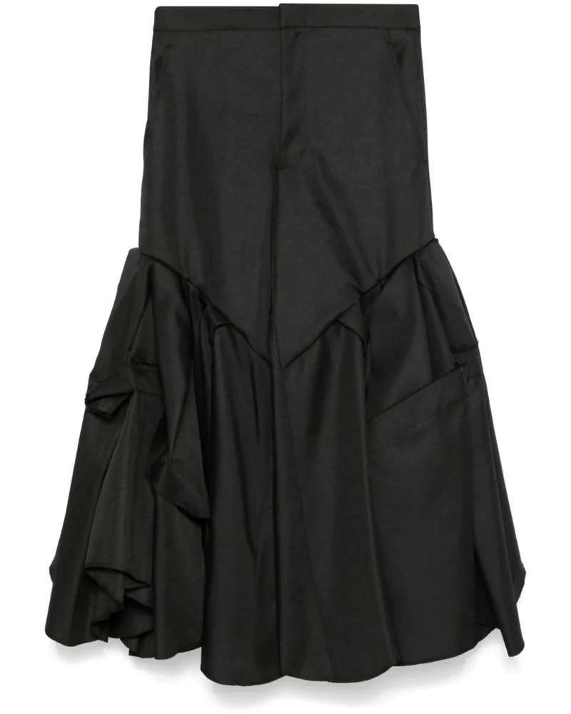 Comme des Garçons Ausgestellte Hose mit Falten - Schwarz Schwarz