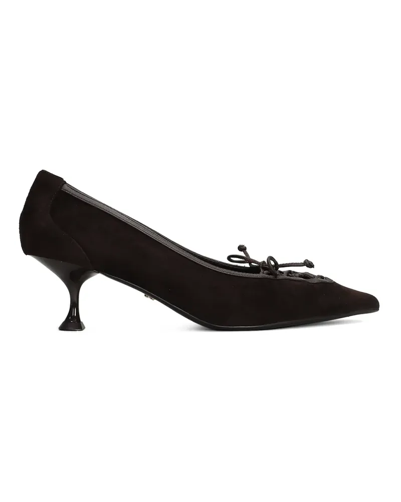 Lola Cruz Daniela lace-up suede pumps - Braun Braun