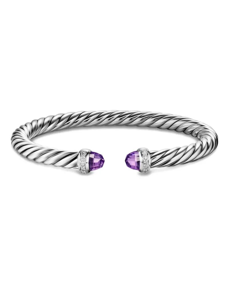 David Yurman Cable Flex® Armband aus Sterlingsilber mit Amethyst und Diamant Silber