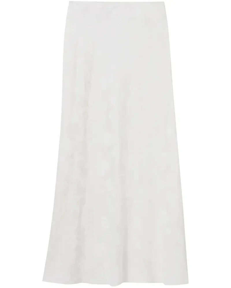 Claudie Pierlot Midirock mit Blumenstickerei - Weiß Weiß