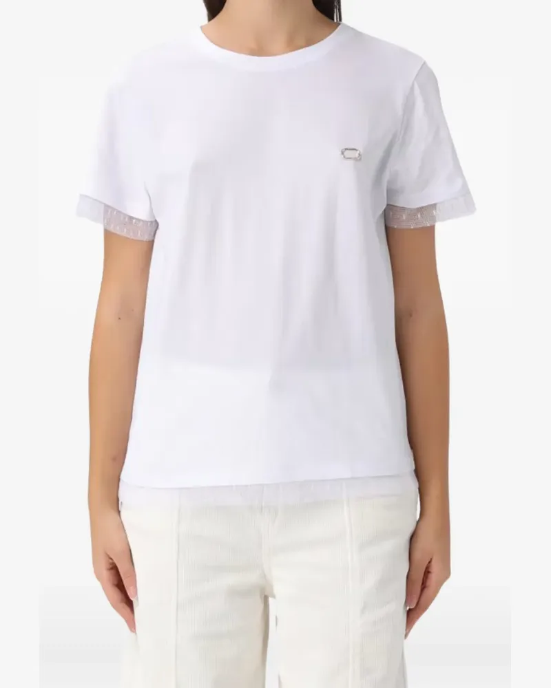 Twin-Set Verziertes T-Shirt - Weiß Weiß