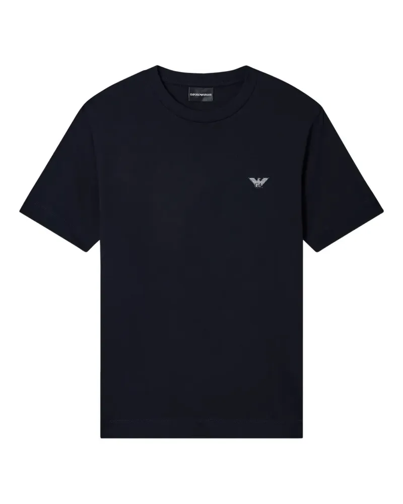 Emporio Armani T-Shirt mit Logo-Patch - Blau Blau