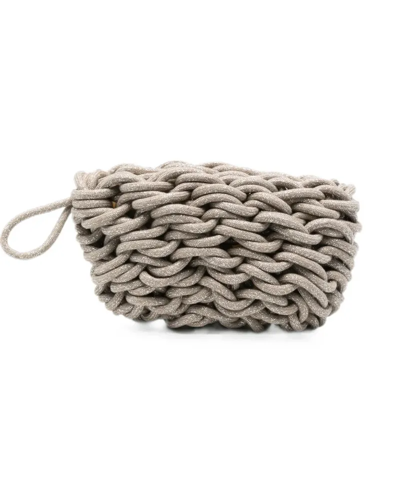 Alienina Lina woven clutch bag - Nude Nude