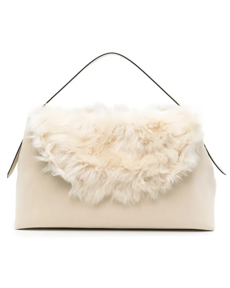 Totême Shopper mit Shearling - Weiß Weiß