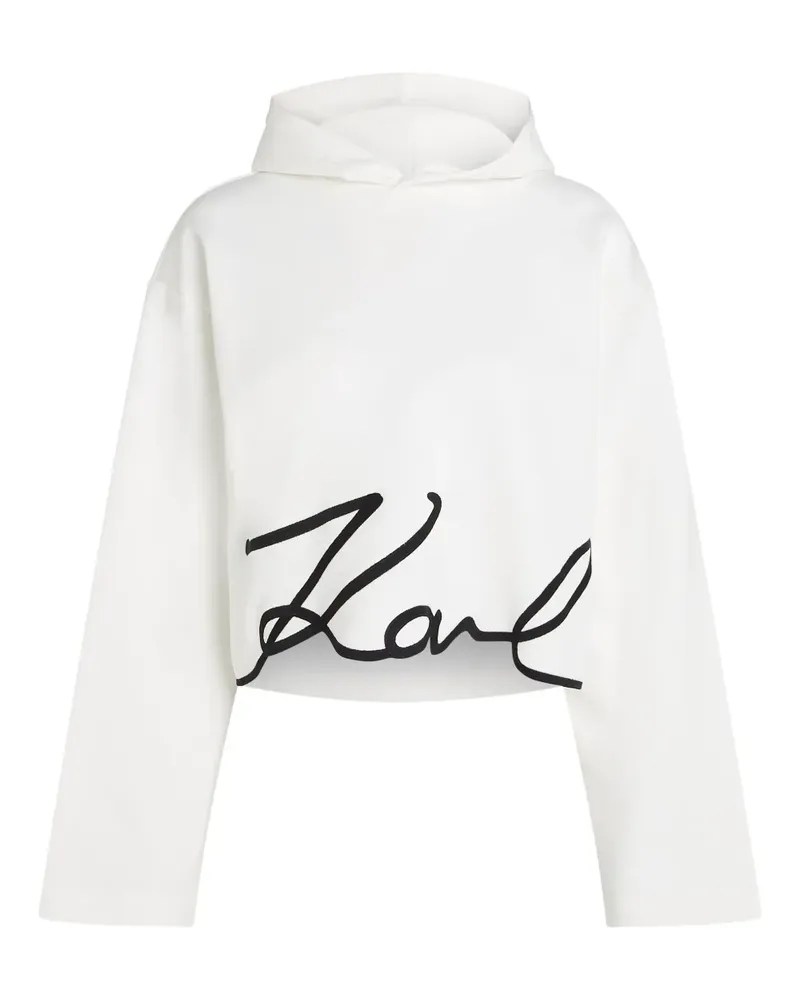 Karl Lagerfeld Hoodie mit Signature-Saum - Weiß Weiß