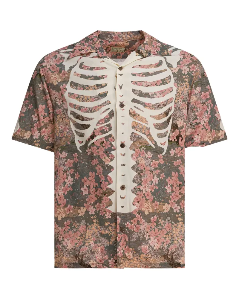KAPITAL Hemd mit Skelett-Print - Rosa Rosa