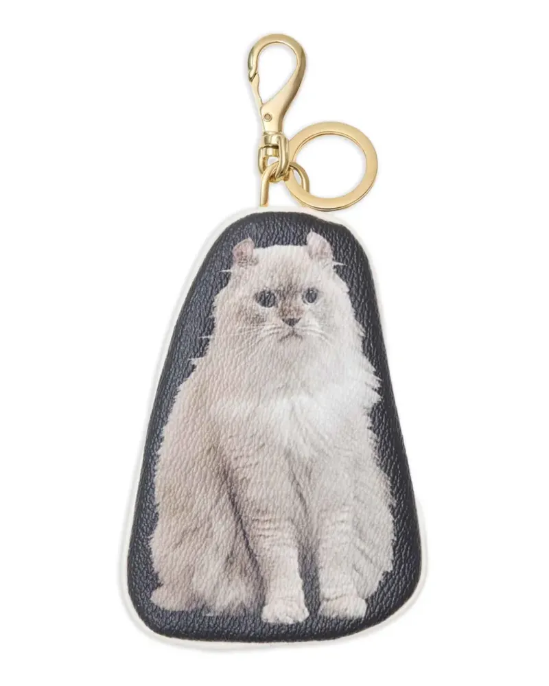 Undercover Schlüsselanhänger mit Katzen-Print - Weiß Weiß