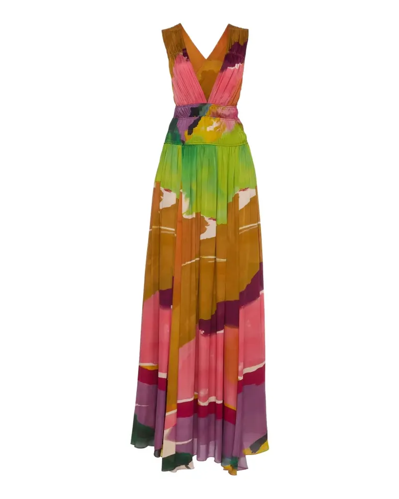 Ulla Johnson Boheme V-neck printed maxi dress - Braun Braun