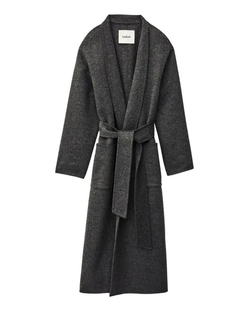 ba&sh Langer Kay Mantel mit Bindegürtel - Grau Grau